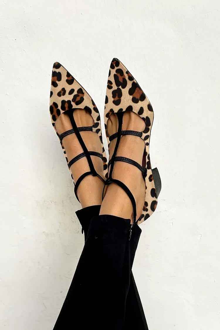 LUDOVICA | BALLERINA IN ANIMAL PRINT WITH STRAPS