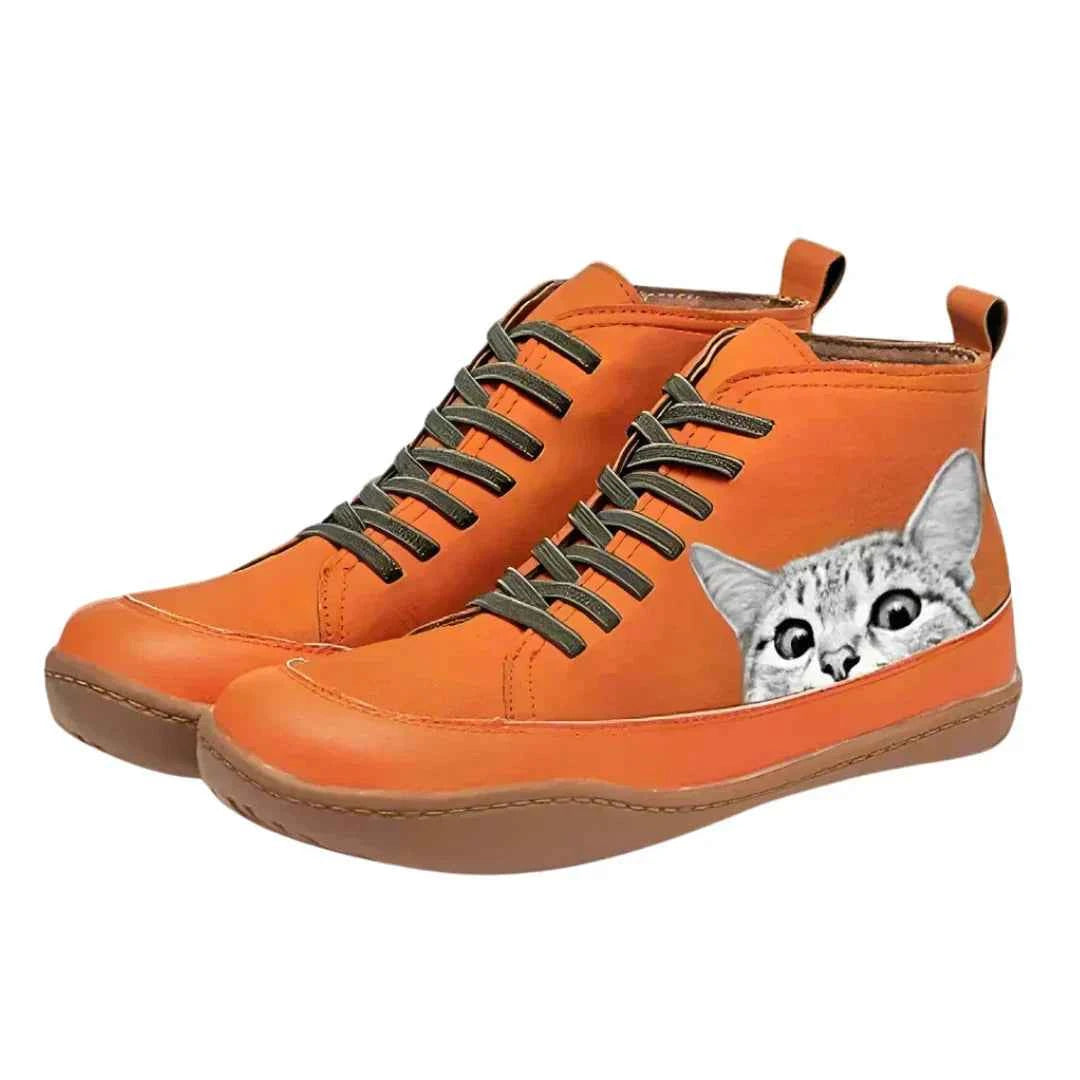 ISABELLE | Leather Ankle Boots for Cat Lovers