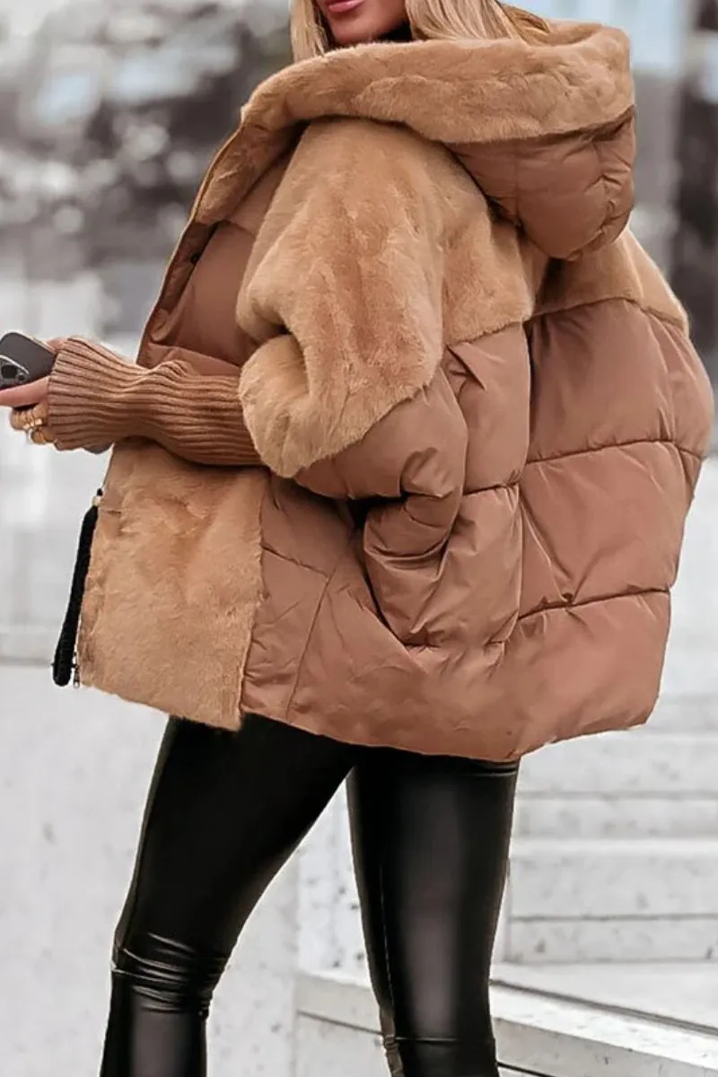 Ava | Hooded Faux Fur Puffer Coat Short Teddy Jacket