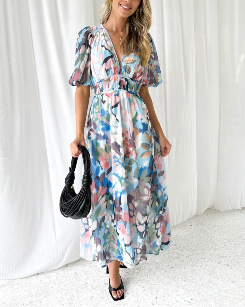 Taylor - Elegant Floral Maxi Dress - Brighter Fashion