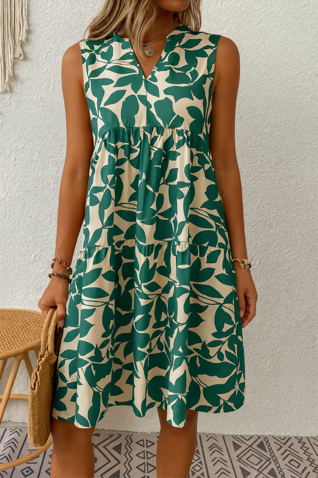 Elara | Sleeveless Printed Summer Dress