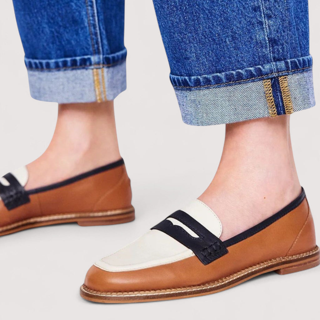 Ciali | Bold Colorblock Penny Loafers With Contrasting Strap Detail For Style