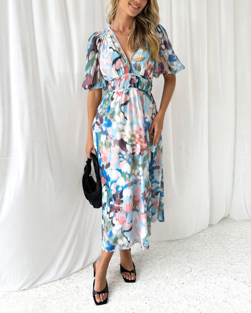 Taylor - Elegant Floral Maxi Dress - Brighter Fashion