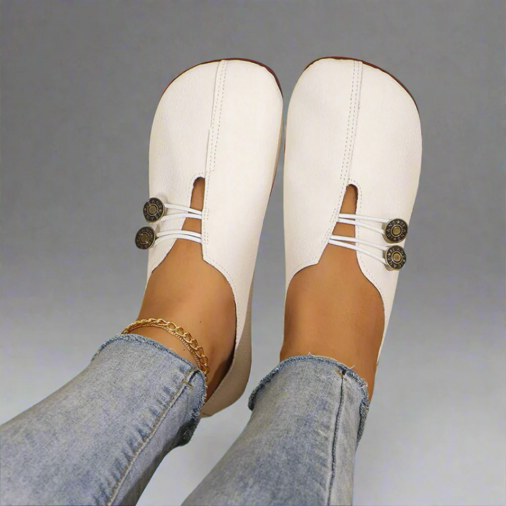 Patricia | Suede Orthopedic Slip-On Sandals With Metal Charm