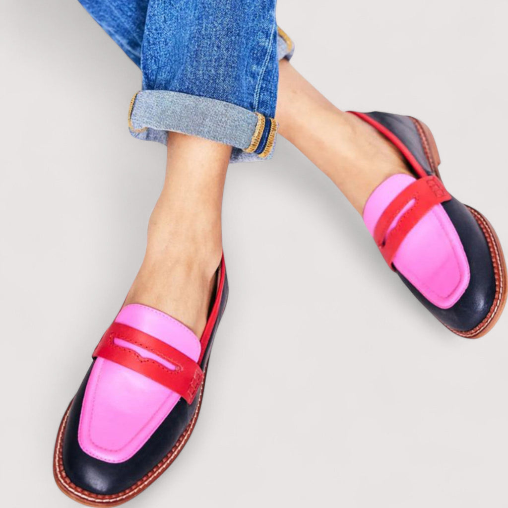 Ciali | Bold Colorblock Penny Loafers With Contrasting Strap Detail For Style
