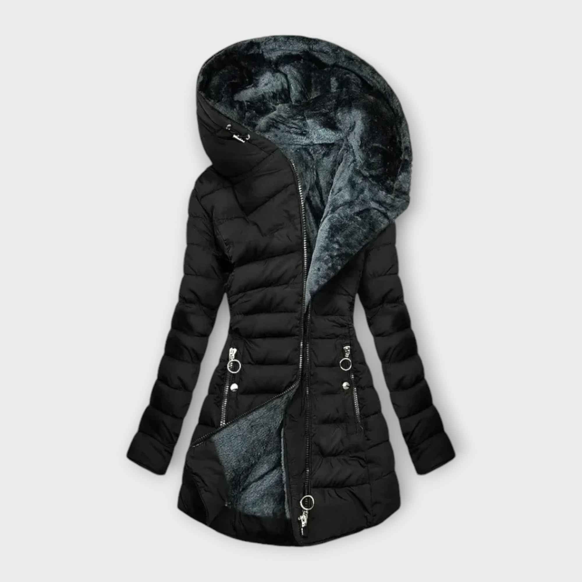 Kori | Hooded Winter Puffer Coat with Vegan Fur Lining