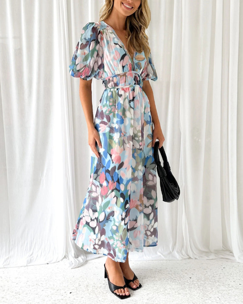 Taylor - Elegant Floral Maxi Dress - Brighter Fashion