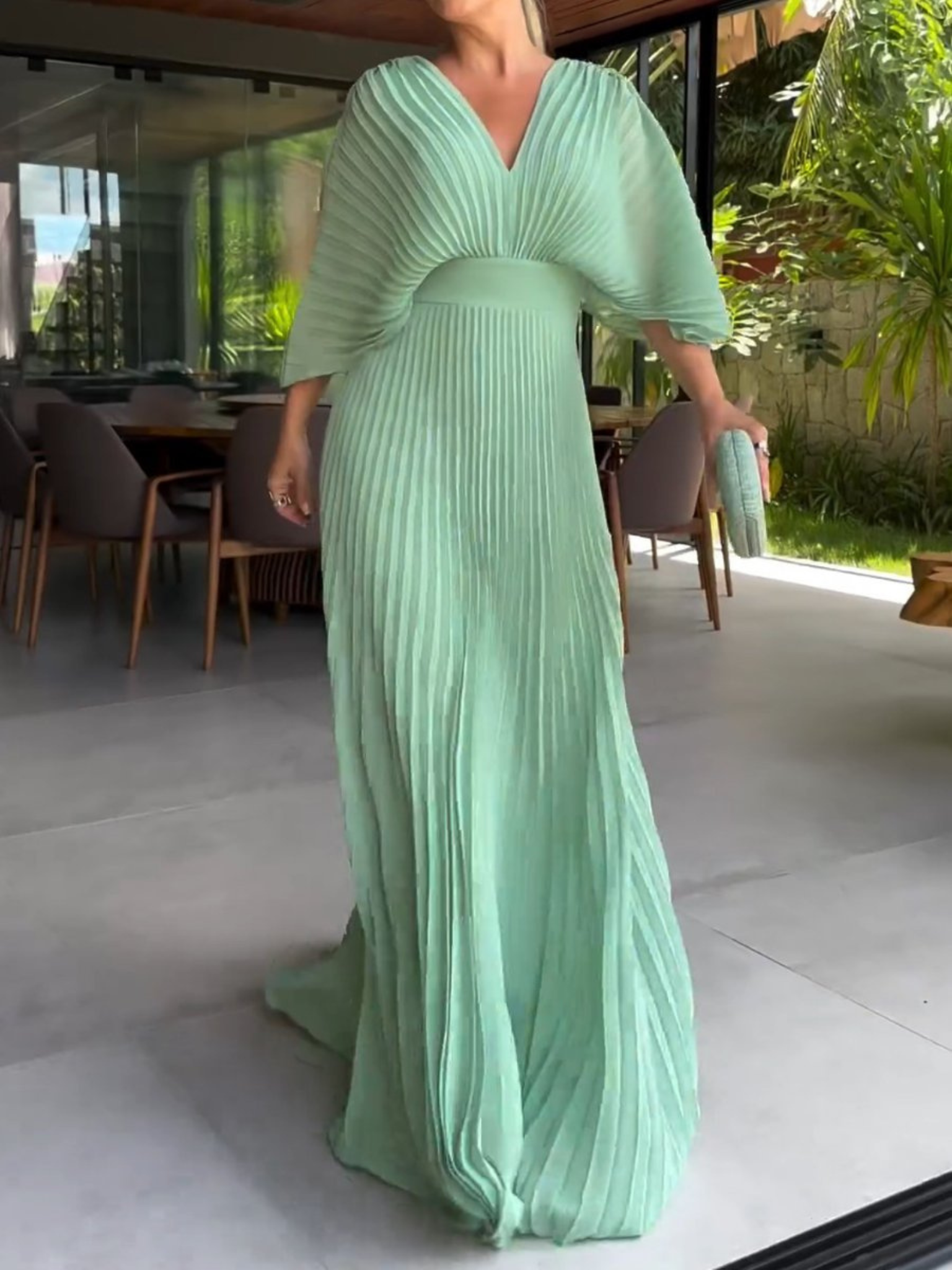 Maddy - Vibrant Pleated Maxi Dress - Brighter Fashion