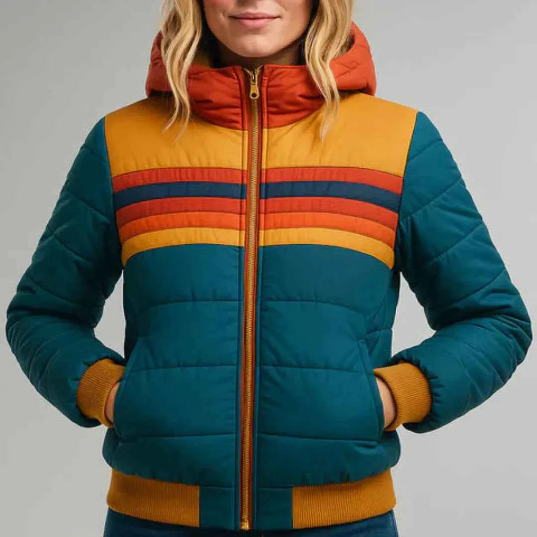 Patricia™ | Retro Striped Padded Jacket