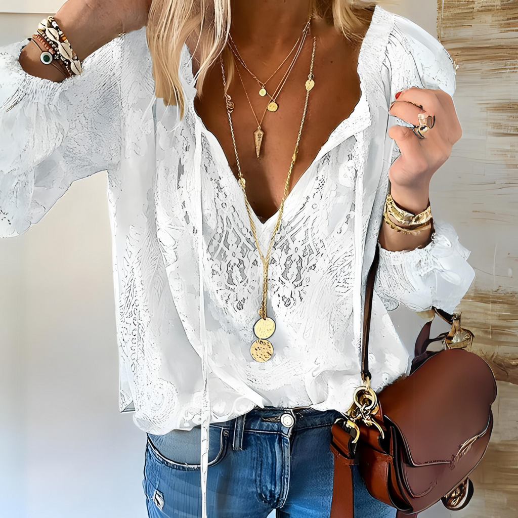 Isabel - Crocheted Women's Boho Blouse - Brighter Fashion