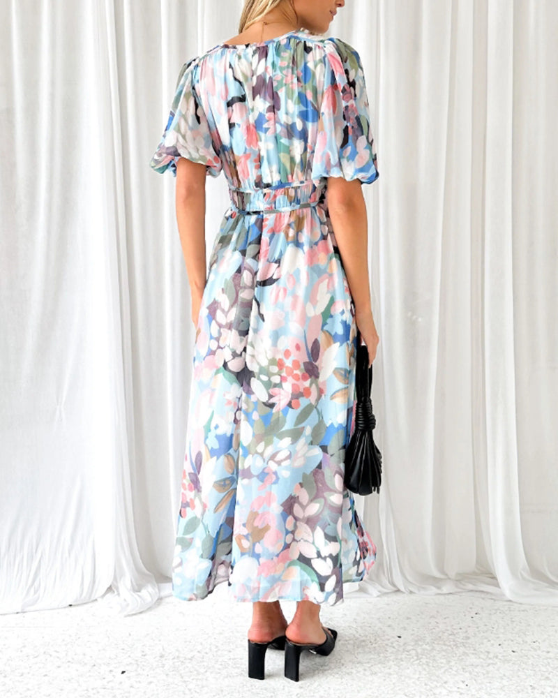Taylor - Elegant Floral Maxi Dress - Brighter Fashion