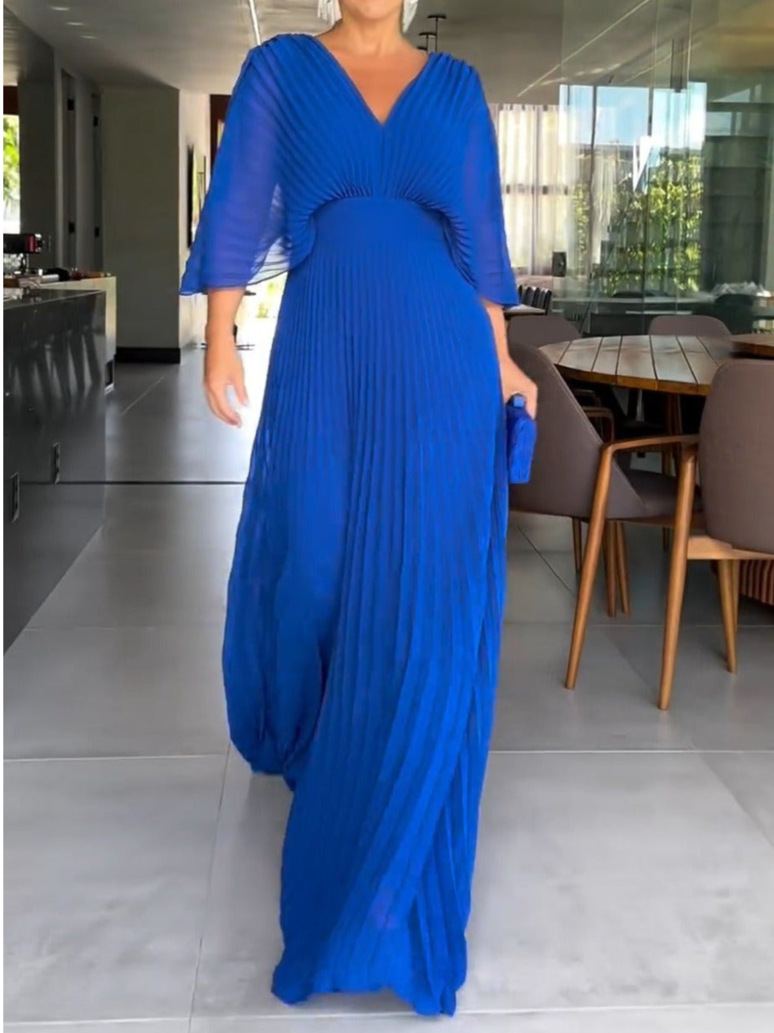 Maddy - Vibrant Pleated Maxi Dress - Brighter Fashion