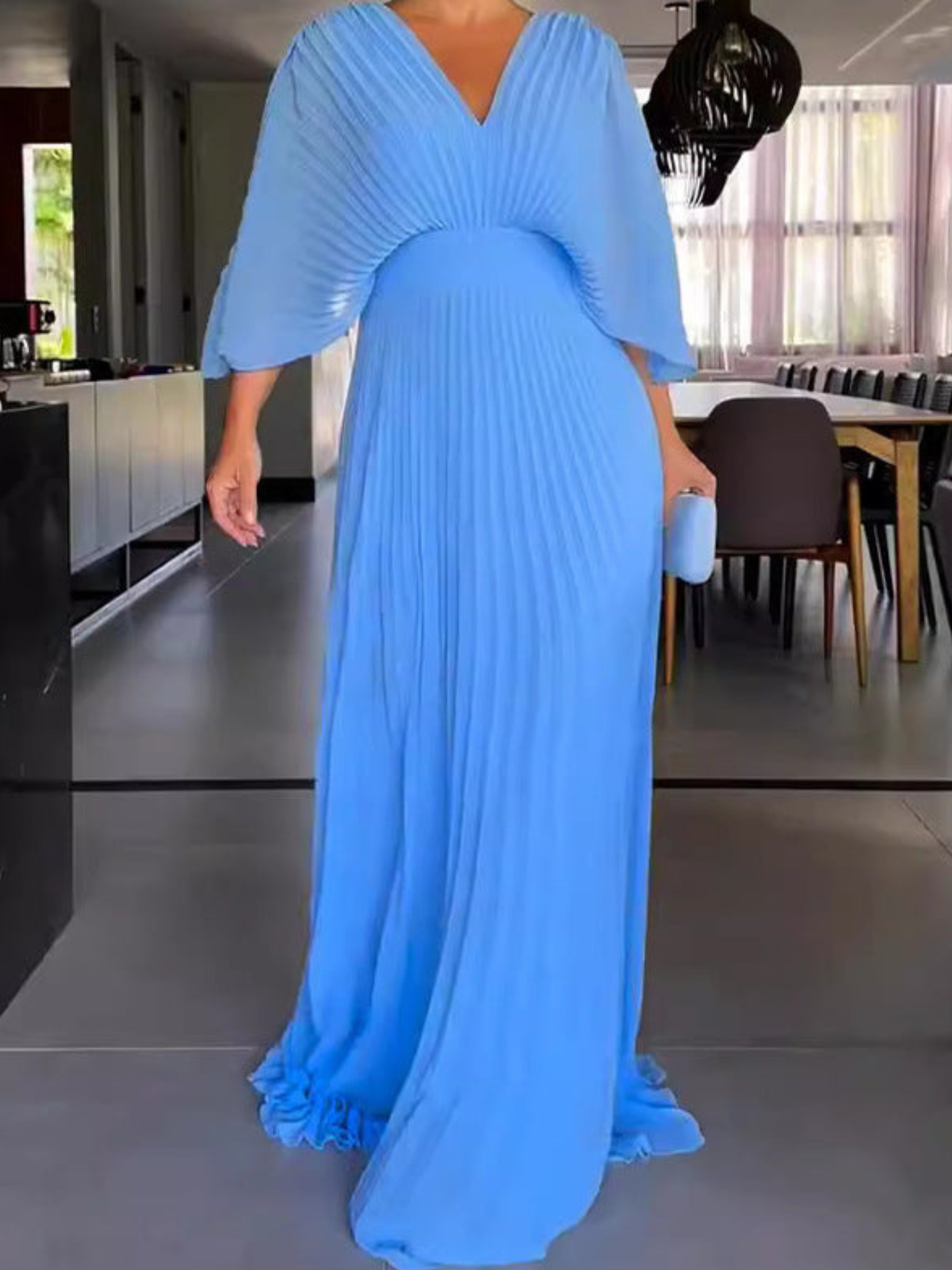 Maddy - Vibrant Pleated Maxi Dress - Brighter Fashion