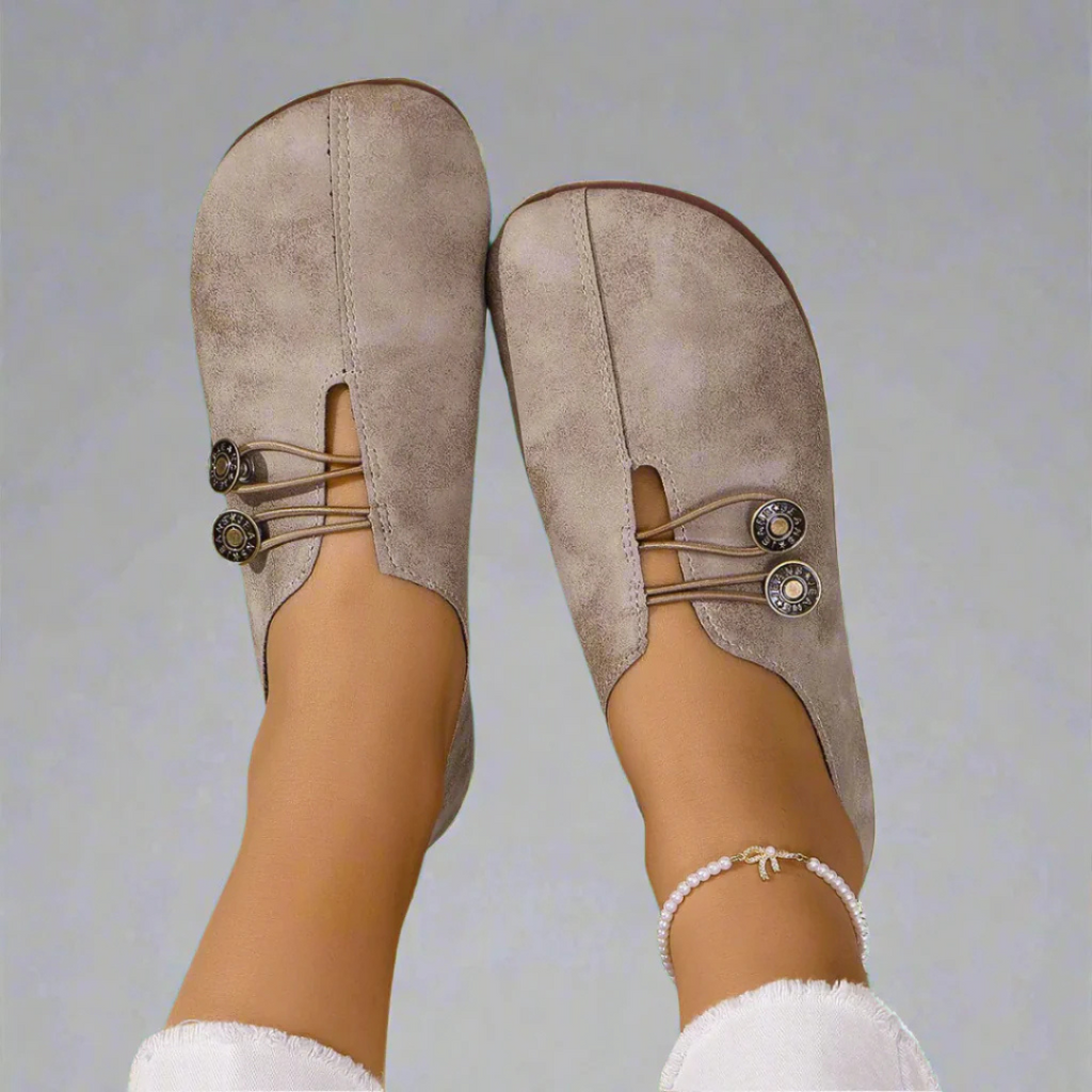 Patricia | Suede Orthopedic Slip-On Sandals With Metal Charm