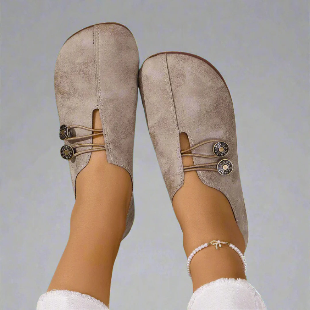 Patricia | Suede Orthopedic Slip-On Sandals With Metal Charm