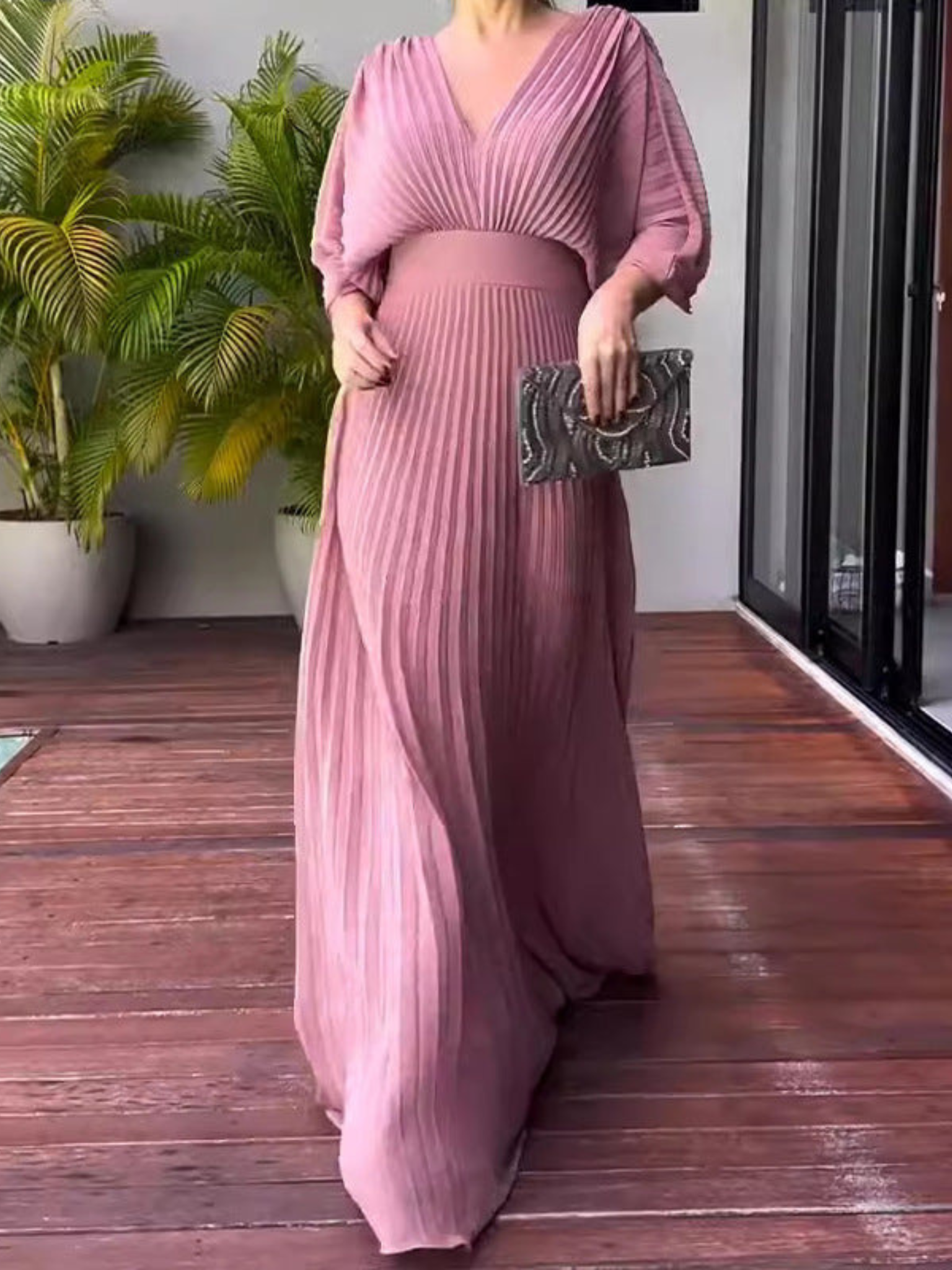 Maddy - Vibrant Pleated Maxi Dress - Brighter Fashion