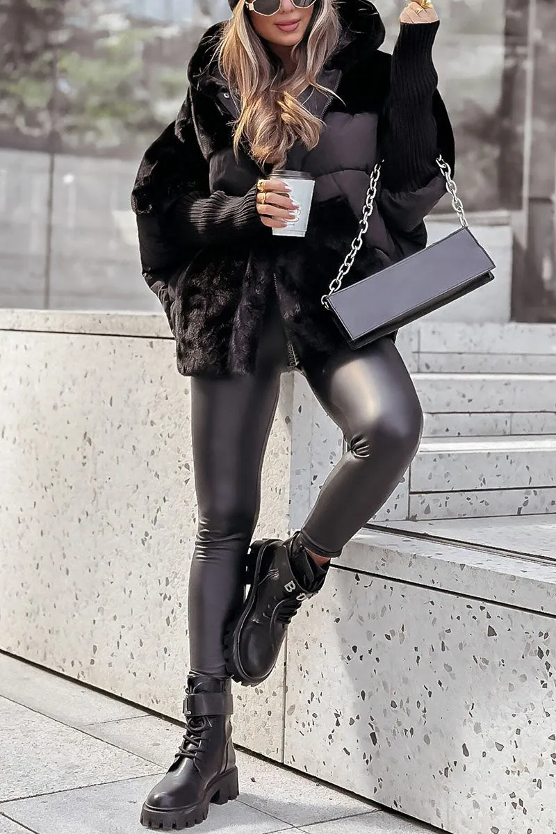 Ava | Hooded Faux Fur Puffer Coat Short Teddy Jacket