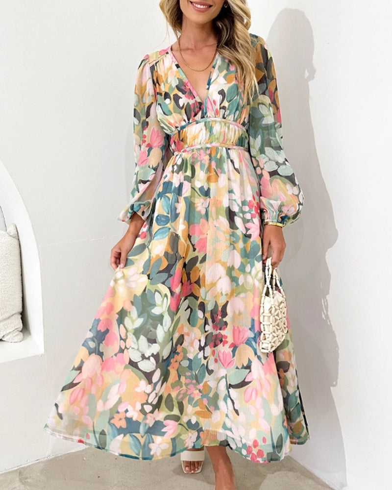 Taylor - Elegant Floral Maxi Dress - Brighter Fashion