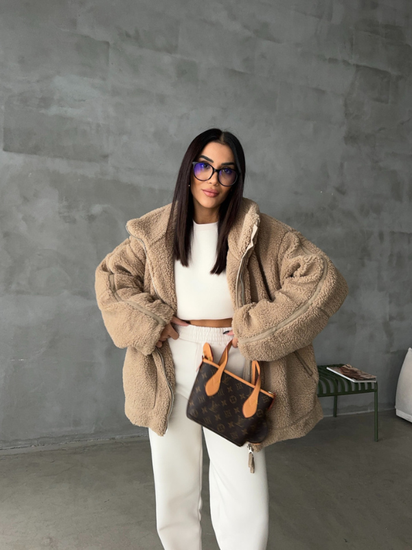 Daphne - Oversized Vegan Sherpa Fleece Jacket Ultra-Soft and Stylish for Cold Weather