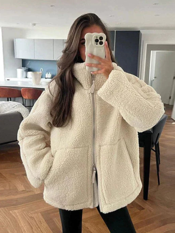 Daphne - Oversized Vegan Sherpa Fleece Jacket Ultra-Soft and Stylish for Cold Weather