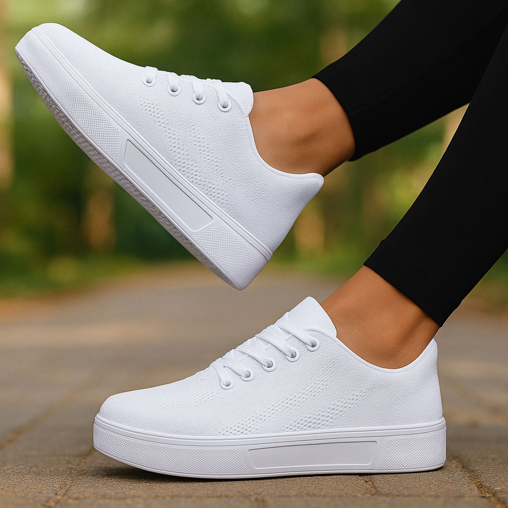 Beverly | Classic White Low Top Lace Up Sneakers For Everyday Comfort