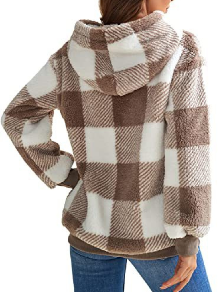 Nicole | Checkered Fleece Hoodie
