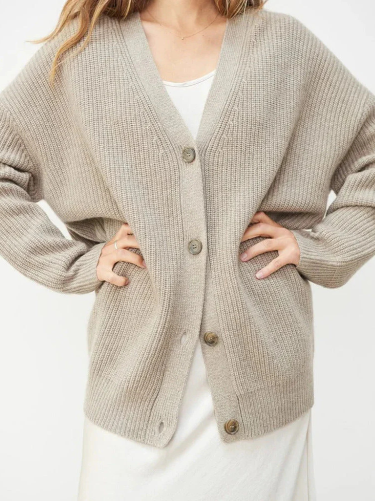 Madison | Ribbed Knitwear Button Cardigan