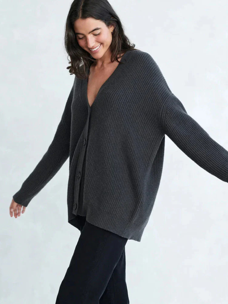 Madison | Ribbed Knitwear Button Cardigan