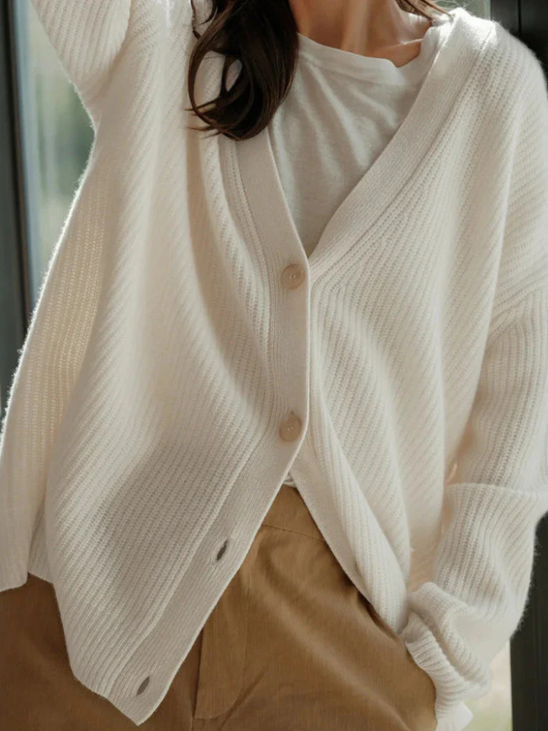 Madison | Ribbed Knitwear Button Cardigan