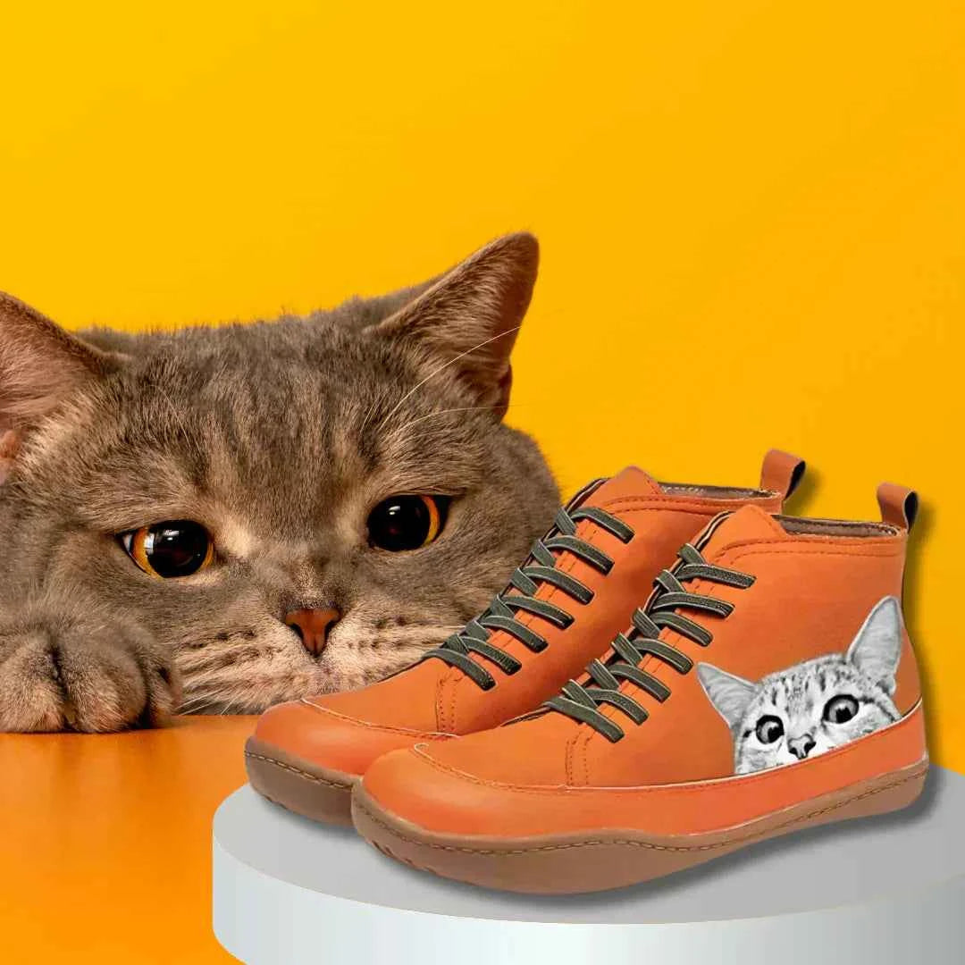 ISABELLE | Leather Ankle Boots for Cat Lovers