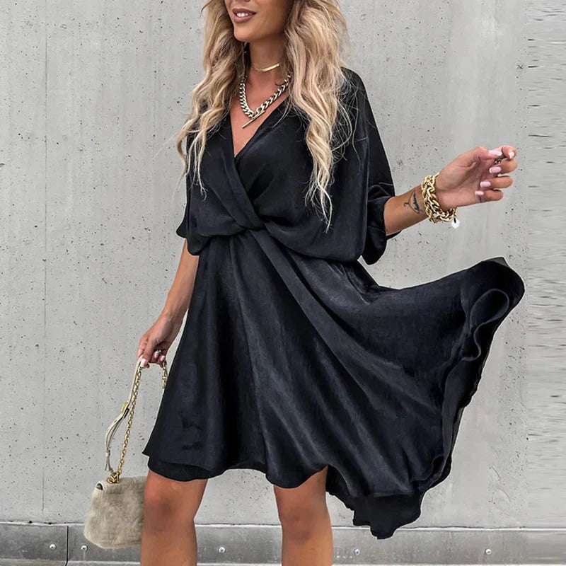 Chic Flowy Wrap Mini Dress for Women | Stella 7