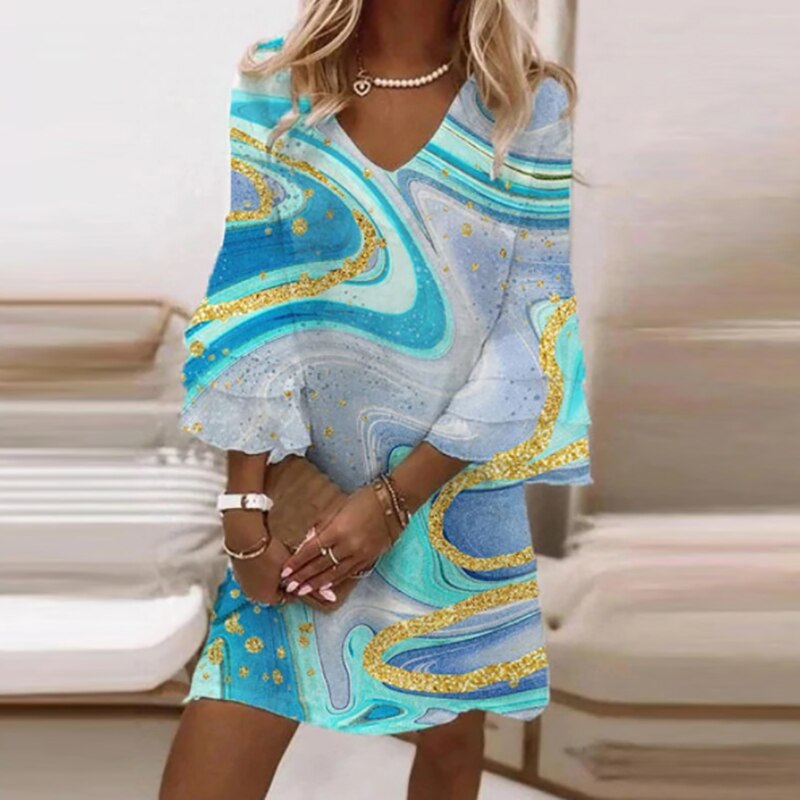Chic Marble Print Summer Dress | Matilda 2