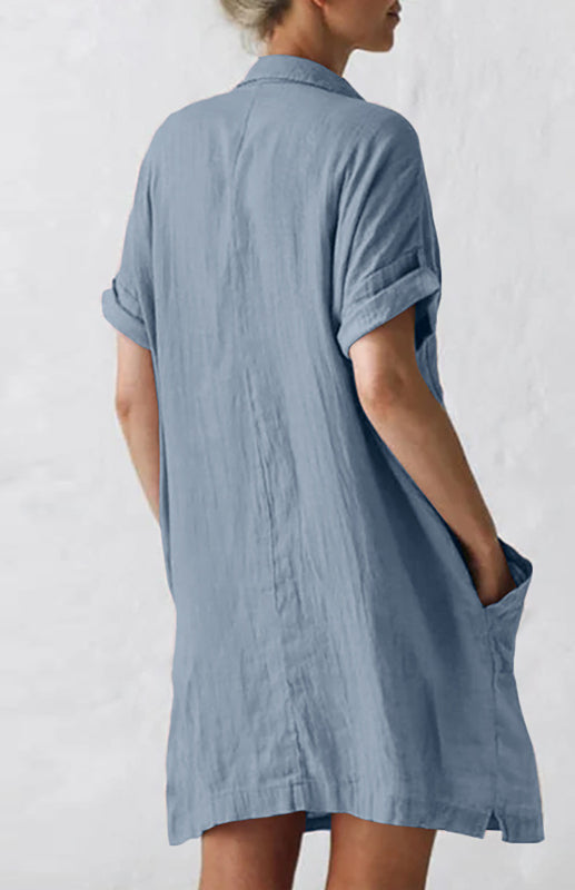 Effortless Chic White Linen Shirt Dress for Women | Jillian 3