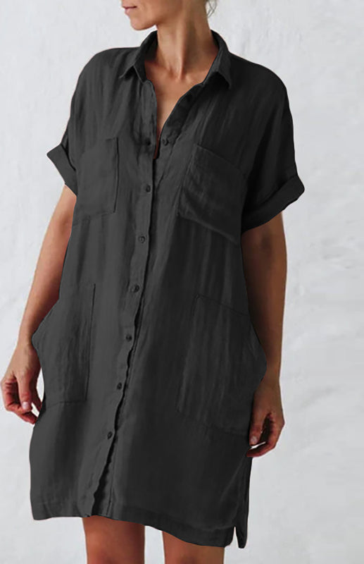 Effortless Chic White Linen Shirt Dress for Women | Jillian 4
