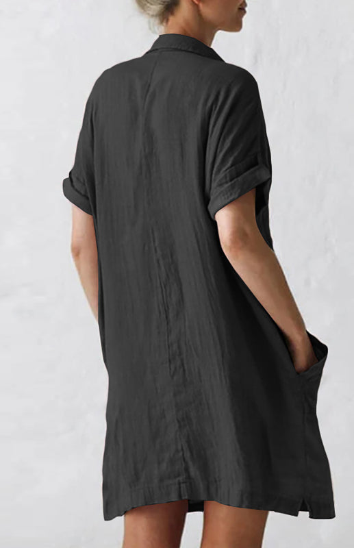 Effortless Chic White Linen Shirt Dress for Women | Jillian 5