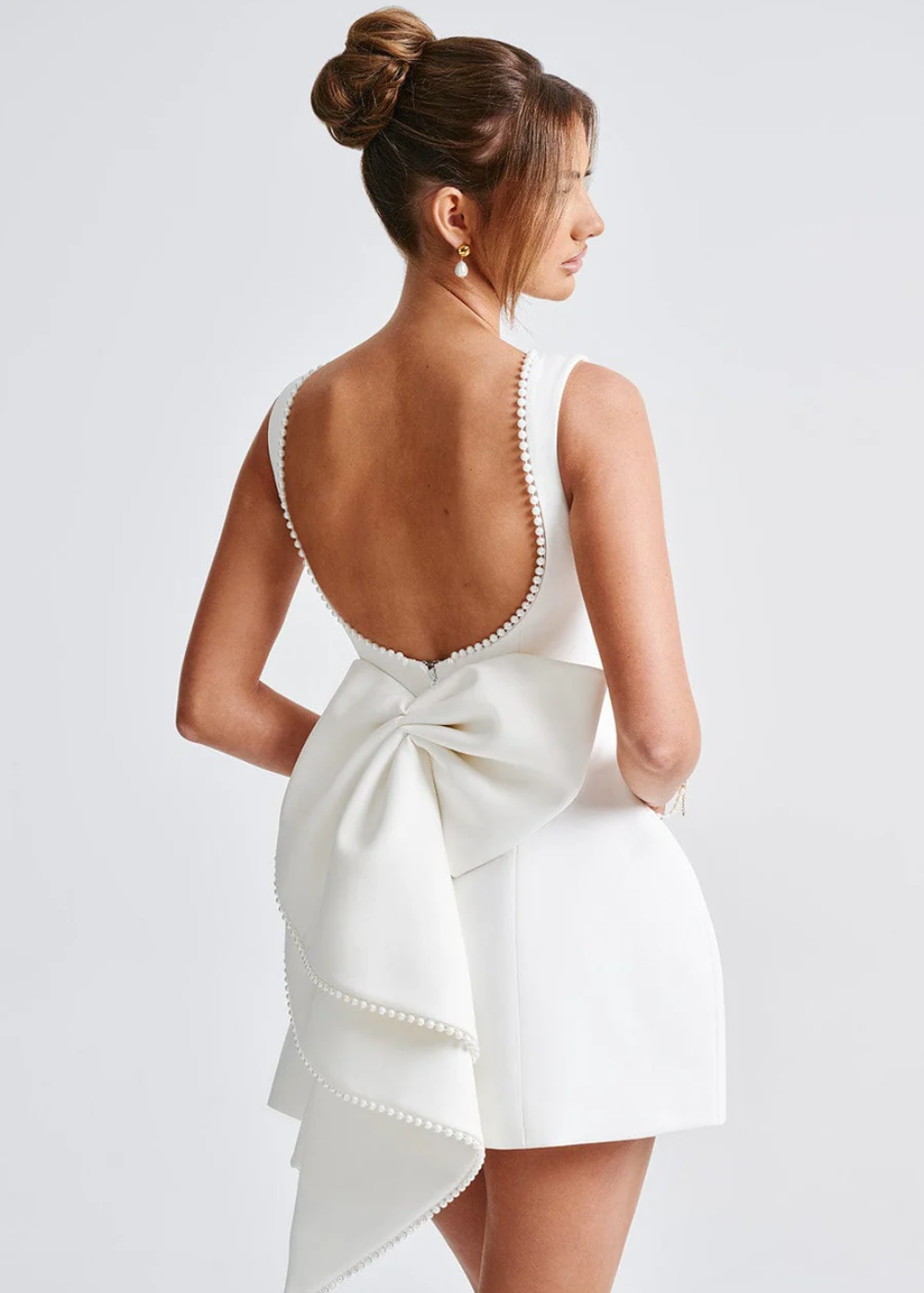 Elegant Pearl Embellished Cocktail Dress | Eloisa 0