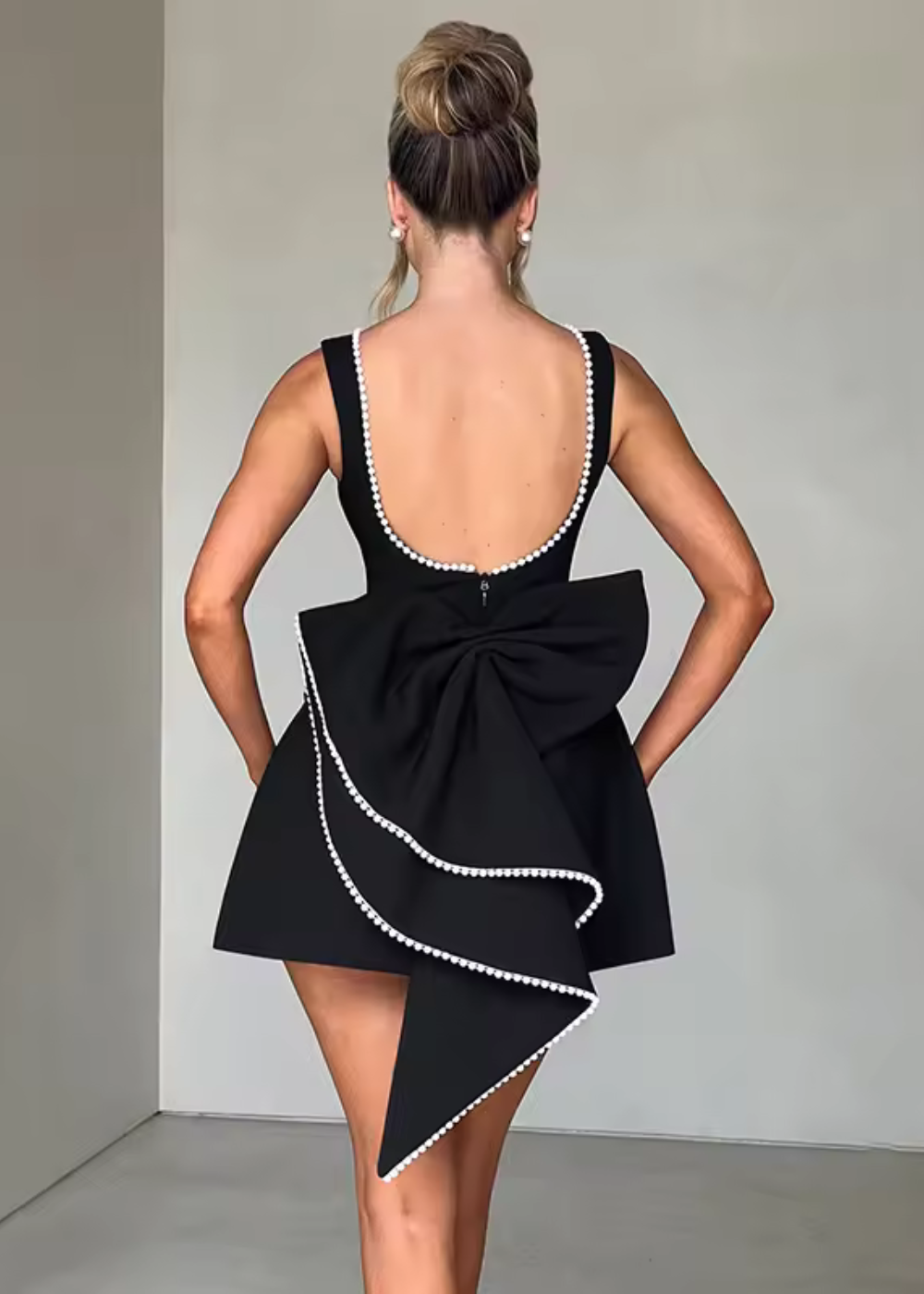 Elegant Pearl Embellished Cocktail Dress | Eloisa 6