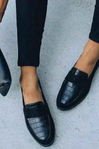 Emily | Classic Croc-Pattern Loafers