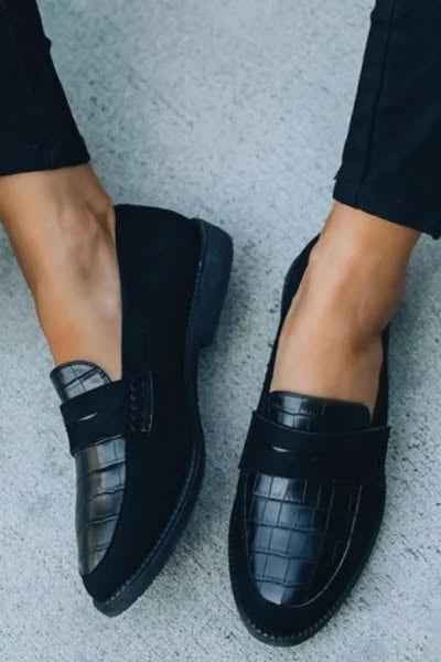Emily | Classic Croc-Pattern Loafers