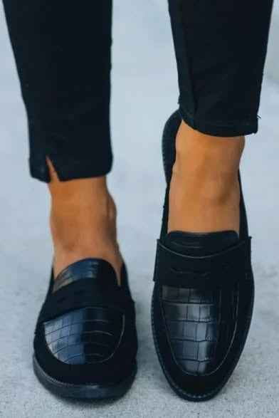 Emily | Classic Croc-Pattern Loafers