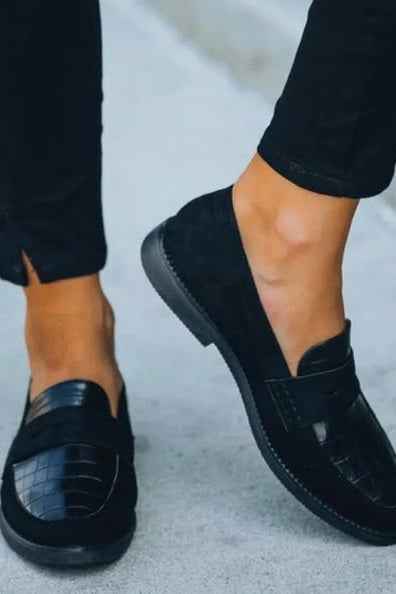 Emily | Classic Croc-Pattern Loafers