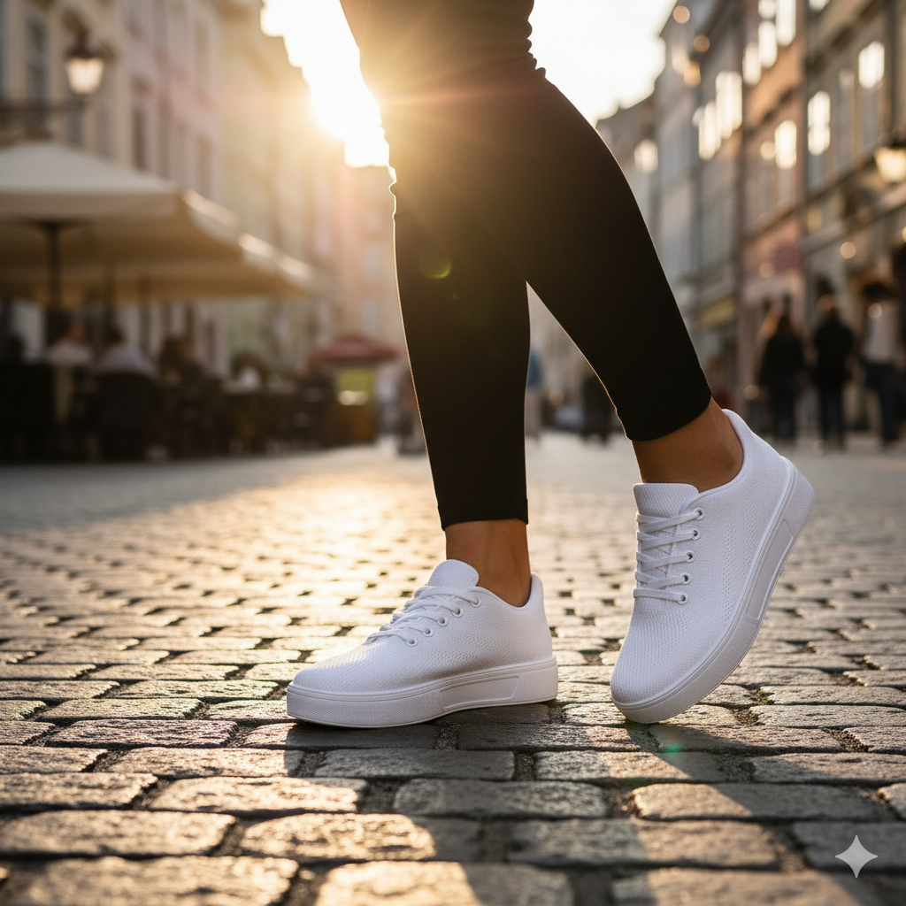 Beverly | Classic White Low Top Lace Up Sneakers For Everyday Comfort