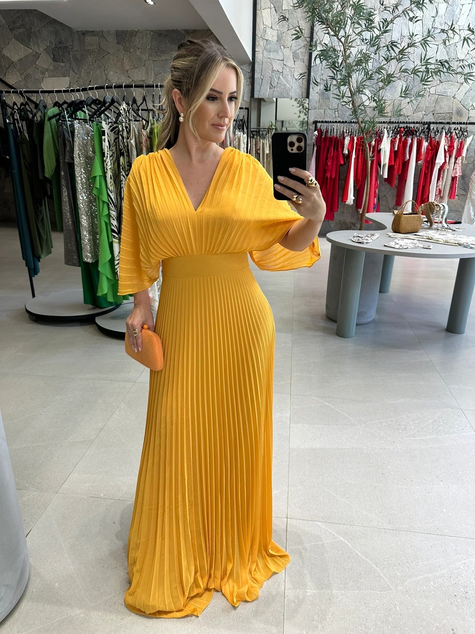 Maddy - Vibrant Pleated Maxi Dress - Brighter Fashion
