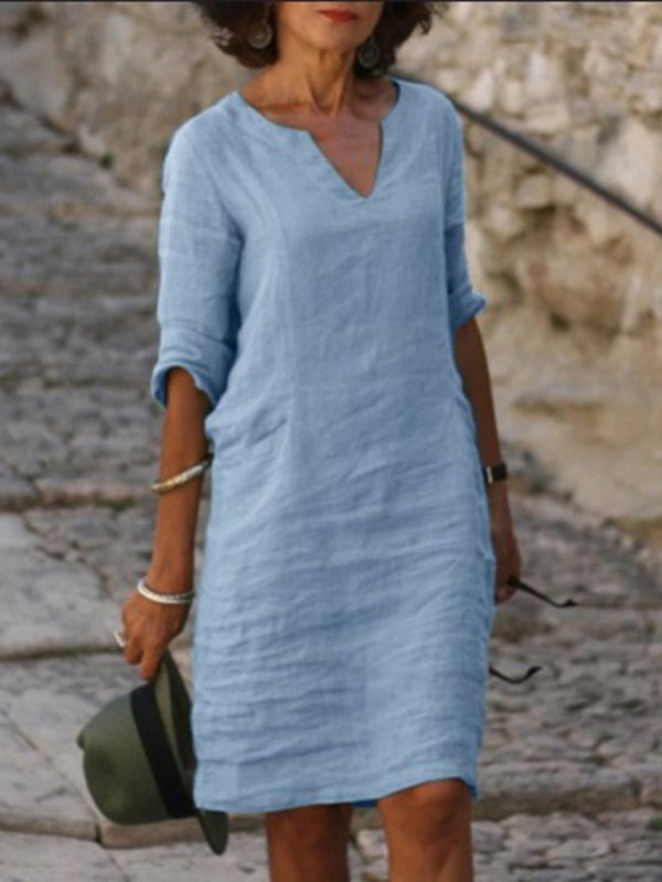 Lightweight V-Neck Slim Fit Womens Dress | Mila Summer Dress 0