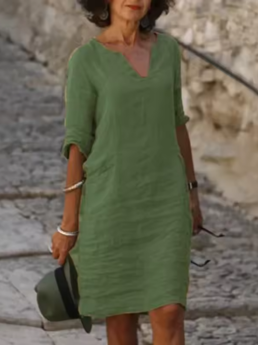 Lightweight V-Neck Slim Fit Womens Dress | Mila Summer Dress 10