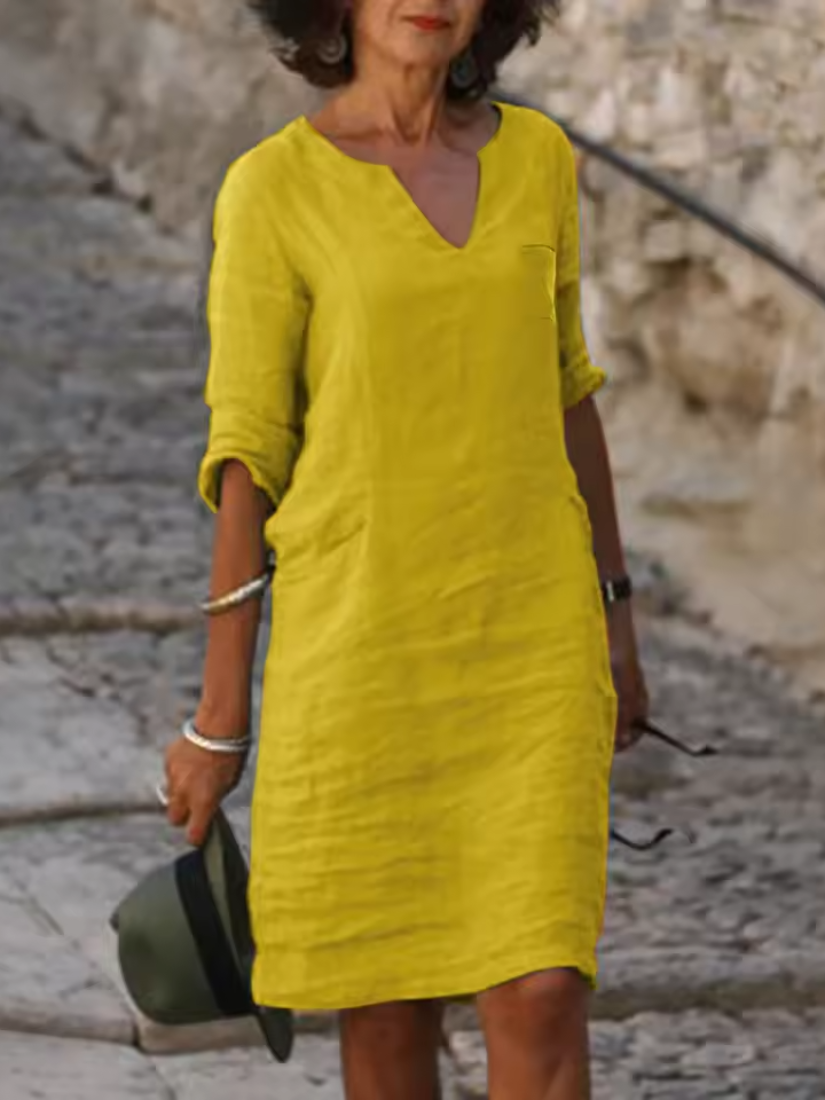 Lightweight V-Neck Slim Fit Womens Dress | Mila Summer Dress 11