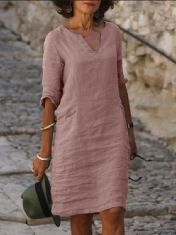 Lightweight V-Neck Slim Fit Womens Dress | Mila Summer Dress 2