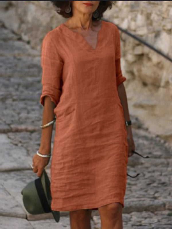 Lightweight V-Neck Slim Fit Womens Dress | Mila Summer Dress 3