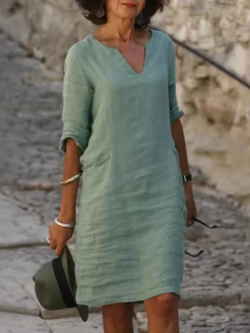 Lightweight V-Neck Slim Fit Womens Dress | Mila Summer Dress 4