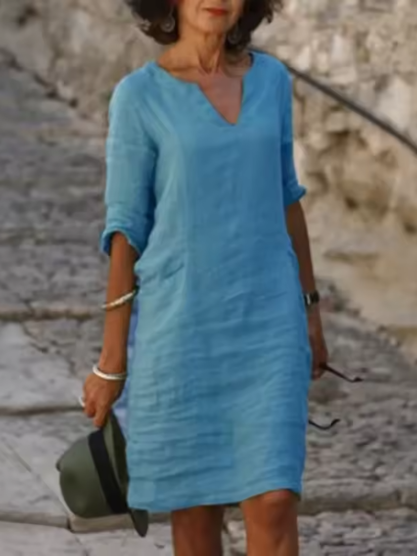 Lightweight V-Neck Slim Fit Womens Dress | Mila Summer Dress 5
